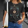 Vintage 1974 Vinyl Retro Turntable Birthday Dj Gift For Him Unisex T-Shirt Gifts for Her