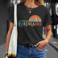 Vintage Colorado Retro Colors Sun Mountains Unisex T-Shirt Gifts for Her