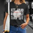 Vintage Hit Hard Run Fast Turn Left Baseball Funny Sport Gift Unisex T-Shirt Gifts for Her