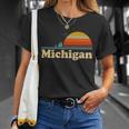 Vintage Retro Michigan Sunset Logo Tshirt V2 Unisex T-Shirt Gifts for Her