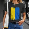 Vintage Ukraine Ukrainian National Flag Patriotic Ukrainians Unisex T-Shirt Gifts for Her