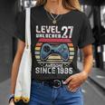 Vintage Video Gamer Birthday Level 27 Unlocked 27Th Birthday Unisex T-Shirt Gifts for Her