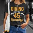 Womens Diving Into My 45Th Birthday Sky Diving Parachute Lover Unisex T-Shirt Gifts for Her