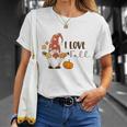Gnomes Pumpkin I Love Fall Men Women T-shirt Graphic Print Casual Unisex Tee