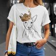 American Hairless Terrier Dog Wearing Crown Unisex T-Shirt Gifts for Her
