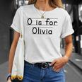 Back To School O Is For Olivia First Day Of School Kids Unisex T-Shirt Gifts for Her
