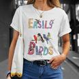 Easily Distracted By Birds Gift Funny Bird Gift Unisex T-Shirt Gifts for Her