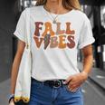 Fall Vibe Vintage Groovy Fall Season Retro Leopard T-shirt Gifts for Her