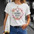 Floral 50 Years Old 50Th Birthday Anniversary 50 Years Loved Unisex T-Shirt Gifts for Her