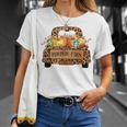 Halloween Pumpkin Farm Farmer Leopard Truck Farmers Wife Unisex T-Shirt Gifts for Her