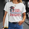 Messy Bun American Flag Pro Choice Star Stripes Equal Right V2 Unisex T-Shirt Gifts for Her