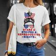 Messy Bun Stars Stripes & Reproductive Rights 4Th Of July Unisex T-Shirt Gifts for Her