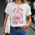 Scottie Scottish Terrier Just A Girl Who Loves Dog Flower Unisex T-Shirt Gifts for Her