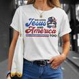 She Loves Jesus And America Too 4Th Of July Proud Christians Unisex T-Shirt Gifts for Her
