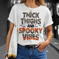 Thick Thighs And Spooky Vibes Leopard Halloween Costume Unisex T-Shirt Gifts for Her