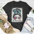Trucker Trucker Wifes Life Bleached Shirt Messy Bun Hair Unisex T-Shirt