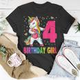 4 Years Old Unicorn Flossing 4Th Birthday Girl Unicorn Party V3 Unisex T-Shirt Funny Gifts