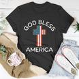 4Th Of July God Bless America Cross Flag Patriotic Religious Gift Unisex T-Shirt Unique Gifts