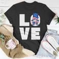 American Flag Heart For Patriotic Mom Cute 4Th Of July Gnome Gift Unisex T-Shirt Unique Gifts