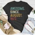 Awesome Since August 1972 50 Years Old 50Th Birthday T-shirt Personalized Gifts