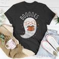 Booooks Ghost Funny Halloween Teacher Book Library Reading V3 Men Women T-shirt Graphic Print Casual Unisex Tee Personalized Gifts