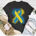 Down Syndrome Awareness Blue & Yellow Ribbon Unisex T-Shirt Unique Gifts