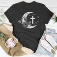 Faith Cross Crescent Moon With Sunflower Christian Religious Unisex T-Shirt Unique Gifts