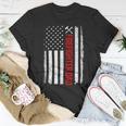 Firefighter Retro American Flag Firefighter Dad 4Th Of July Fathers Day Unisex T-Shirt Funny Gifts