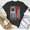 Firefighter Wildland Firefighter Axe American Flag Thin Red Line Fir Unisex T-Shirt Funny Gifts