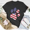 Funny Dog Paw American Flag Cute 4Th Of July Unisex T-Shirt Unique Gifts