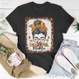 Funny Messy Bun One Thankful Mama Fall Autumn Thanksgiving V3 Unisex T-Shirt Funny Gifts