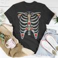 Halloween Day Of Dead Skeleton Flowers Decorated Men Women T-shirt Graphic Print Casual Unisex Tee Personalized Gifts