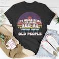 Its Weird Being The Same Age As Old People Retro Sunset T-shirt Personalized Gifts