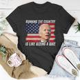 Joe Biden Falling Off His Bicycle Funny Biden Falls Off Bike V4 Unisex T-Shirt Unique Gifts