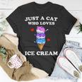 Just A Cat Who Loves Ice Cream Just A Girl Cats Lover T-shirt Personalized Gifts