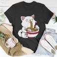 Kawaii Cat Eating Ramen Noodles Japanese Food Anime T-Shirt Personalized Gifts