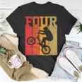 Kids 4Th Birthday Boys 4 Year Old Four Bmx Bike Racing Bicycle V2 Unisex T-Shirt Funny Gifts