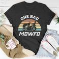 Mens One Bad Mowfo Funny Lawn Care Mowing Gardener Fathers Day Unisex T-Shirt Unique Gifts