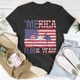 Merica Flamingo Usa Flag 4Th Of July Flock Yeah Graphic Plus Size Shirt Unisex T-Shirt Unique Gifts