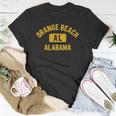 Orange Beach Al Alabama Gym Style Distressed Amber Print Unisex T-Shirt Unique Gifts
