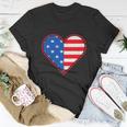 Patriotic American Flag Heart For 4Th Of July Girl Unisex T-Shirt Unique Gifts