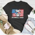 Pitbull Dad American Flag For 4Th Of July Unisex T-Shirt Unique Gifts