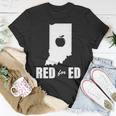 Red For Ed Indiana Teachers Apple Unisex T-Shirt Unique Gifts