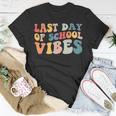Retro Last Day Of School Vibes Summer Teacher Goodbye School Unisex T-Shirt Funny Gifts