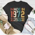 Retro Made In 1972 50 Years Of Being Awesome Birthday Unisex T-Shirt Unique Gifts