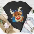 Rudolph Red Nose - Reindeer Closeup Christmas Tshirt Unisex T-Shirt Unique Gifts