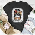 Thanksgiving Lunch Lady Life Messy Bun Glasses Bleach T-shirt Personalized Gifts