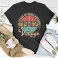 Vintage 1942 Birthday 80 Years Of Being Awesome Emblem Unisex T-Shirt Unique Gifts