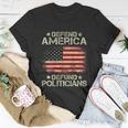 Vintage Usa Flag Defend America Defund Politicians Unisex T-Shirt Unique Gifts