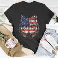 Wolf American Flag Usa 4Th Of July Patriotic Wolf Lover Unisex T-Shirt Unique Gifts
